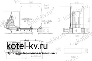 Котел КВм-1.74 с ТШПМ. Чертеж
